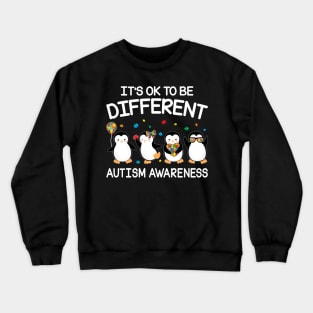 It_s OK To Be Different Cute Penguin World Autism Crewneck Sweatshirt